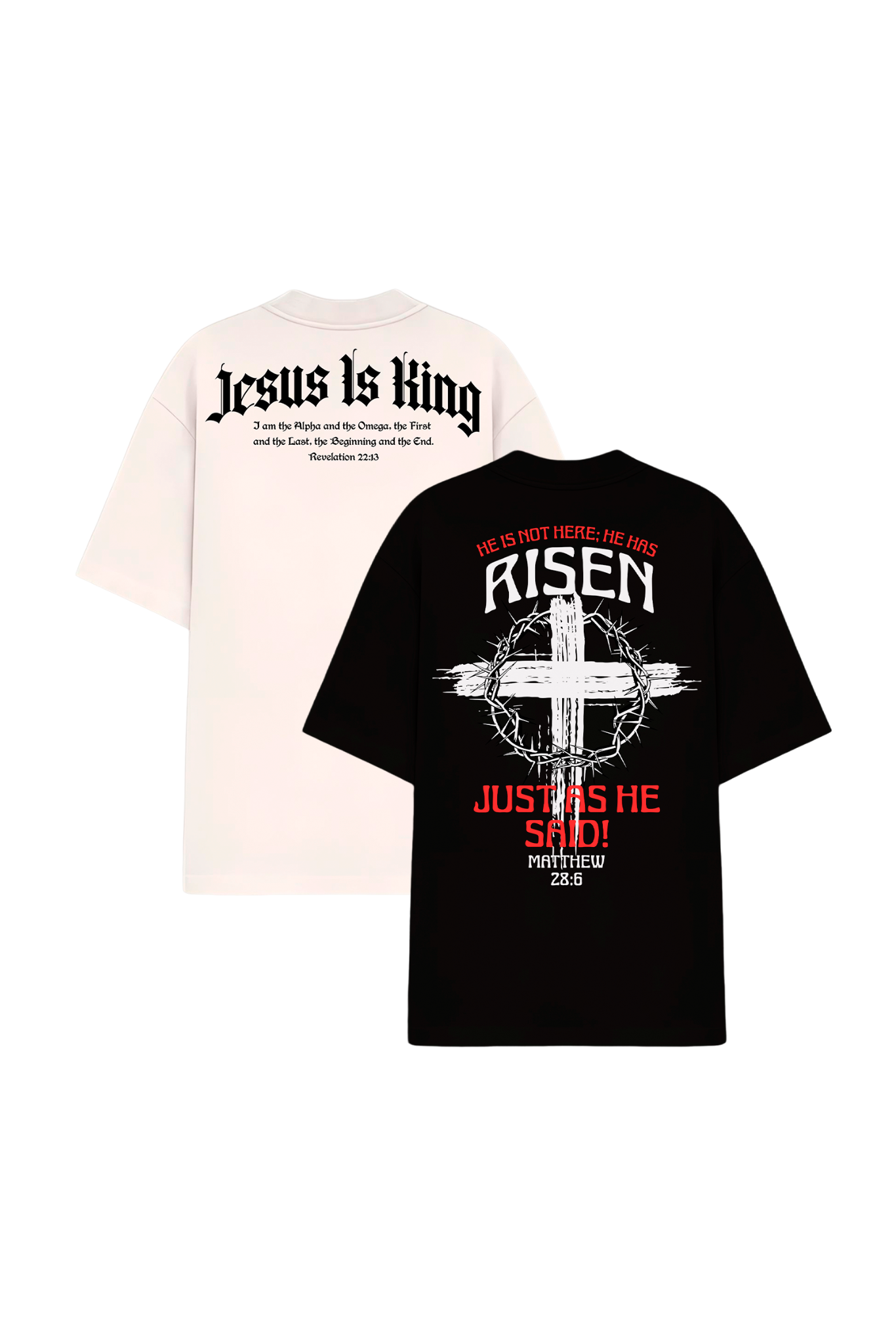 Kit 2 camisetas - Risen + Jesus Is King