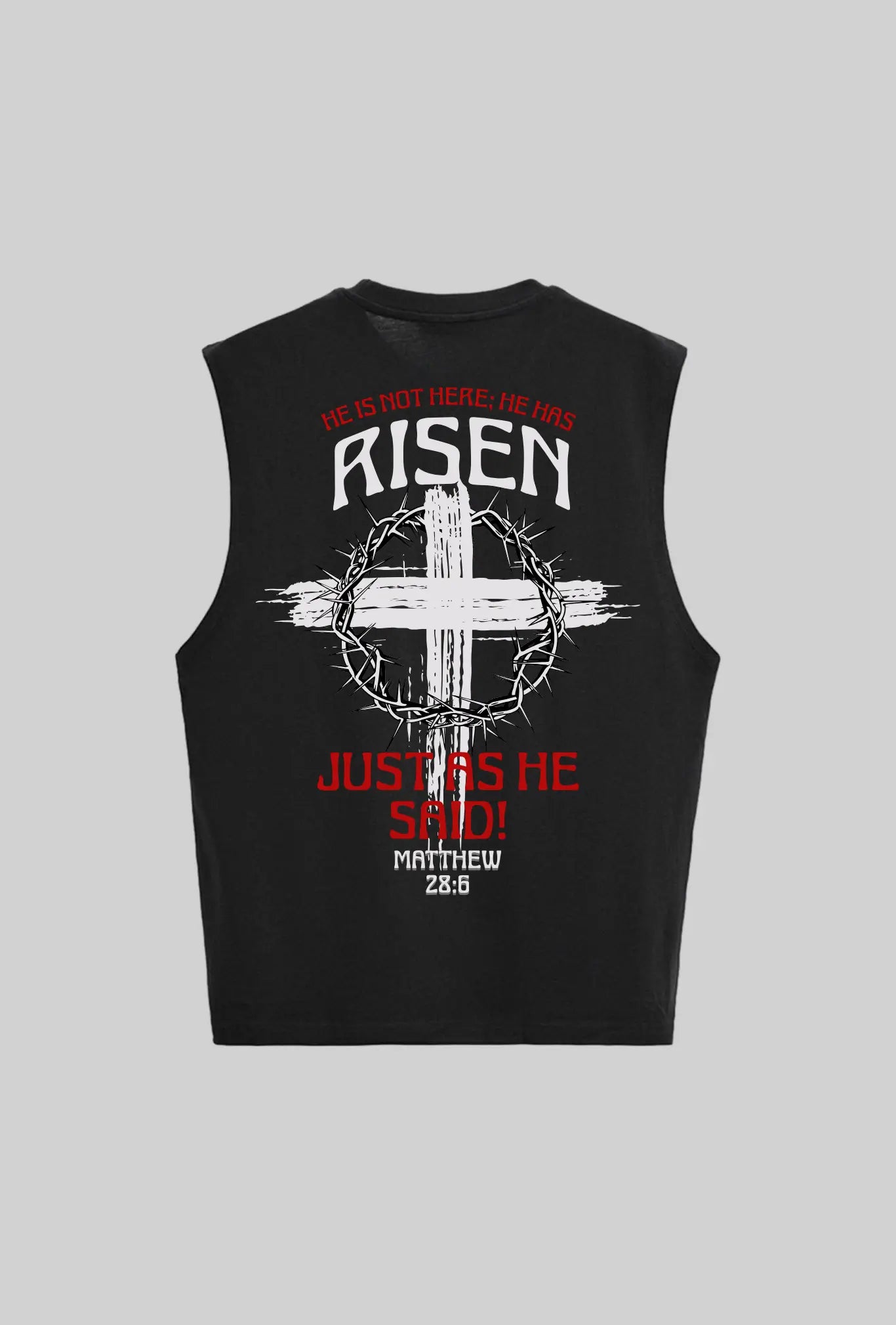 Mockup da Regata Machão Risen preta GLORYFIT vista pelas costas