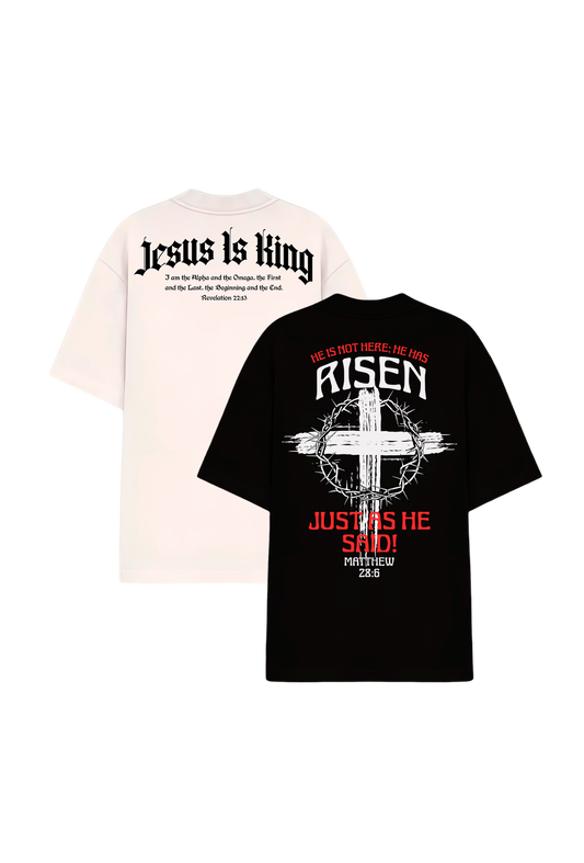 Kit 2 camisetas - Risen + Jesus Is King