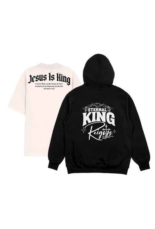 KIT 1 Moletom Eternal King + 1 Over Jesus Is King