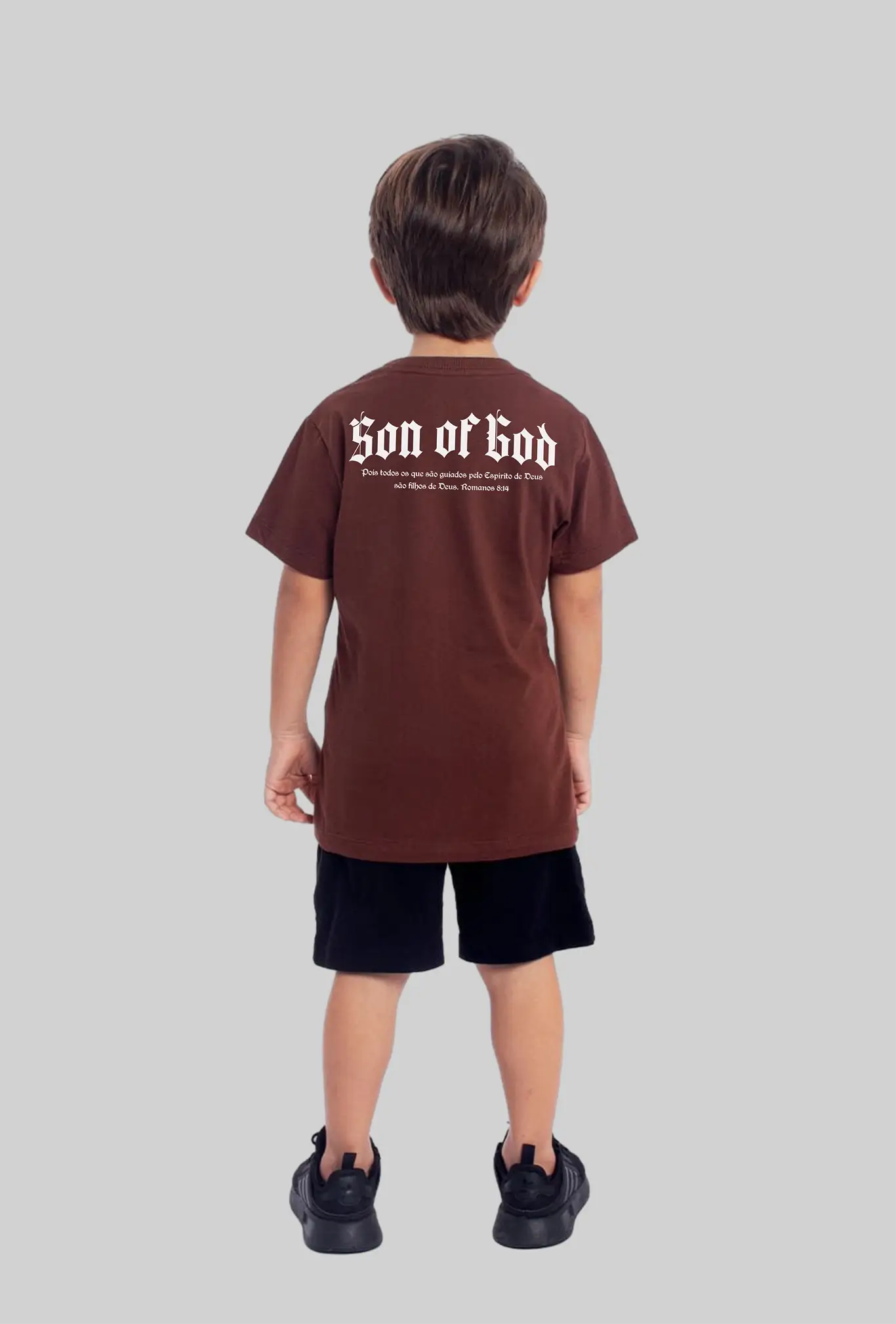Camiseta infantil Son of God marrom vista pelas costas