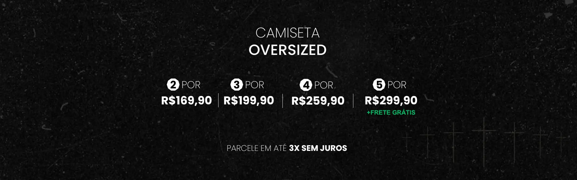 GLORYFIT mostrando promoções de camisetas oversized com preços especiais e frete grátis