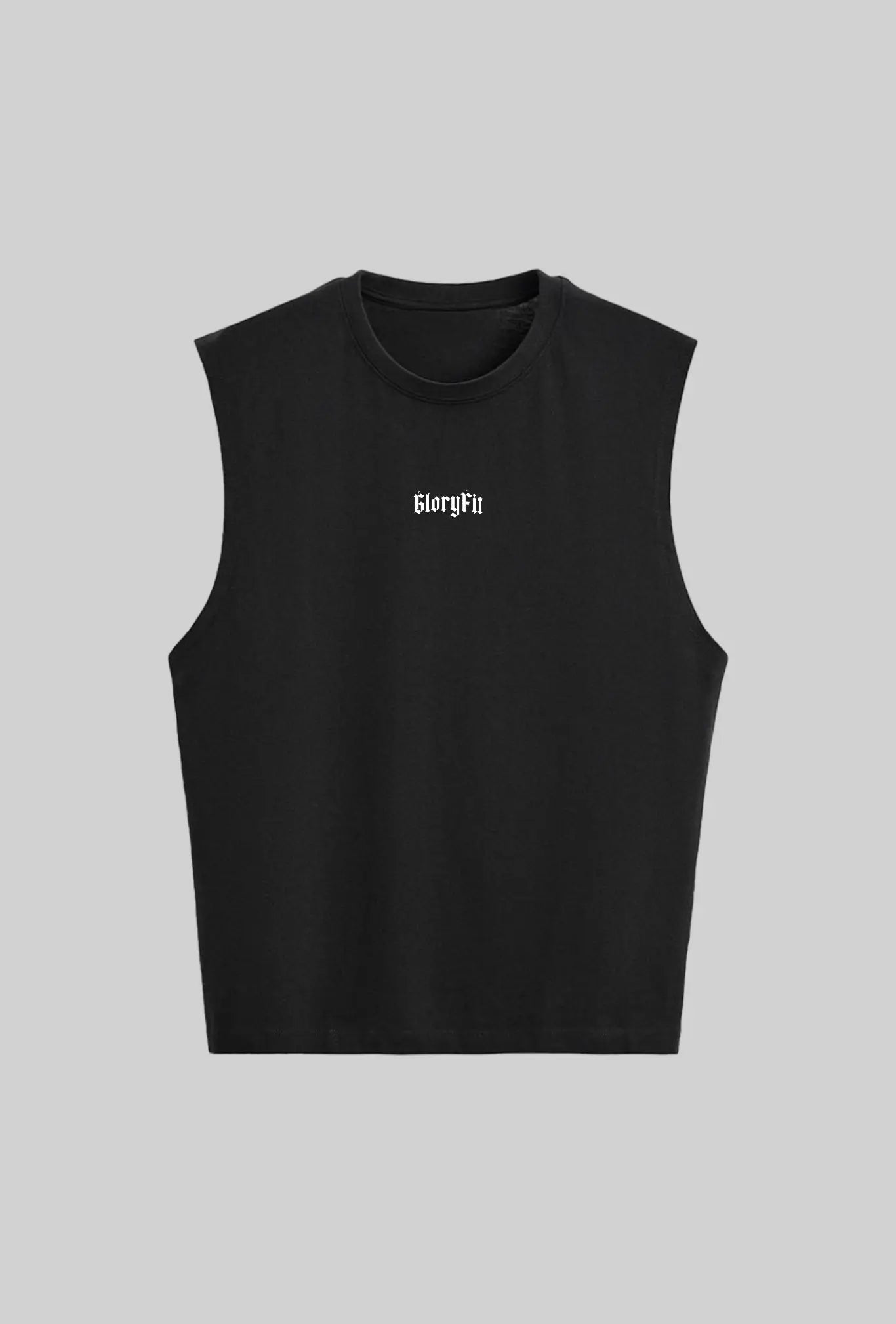 Mockup da Regata Machão Jesus Is King preta GLORYFIT vista de frente