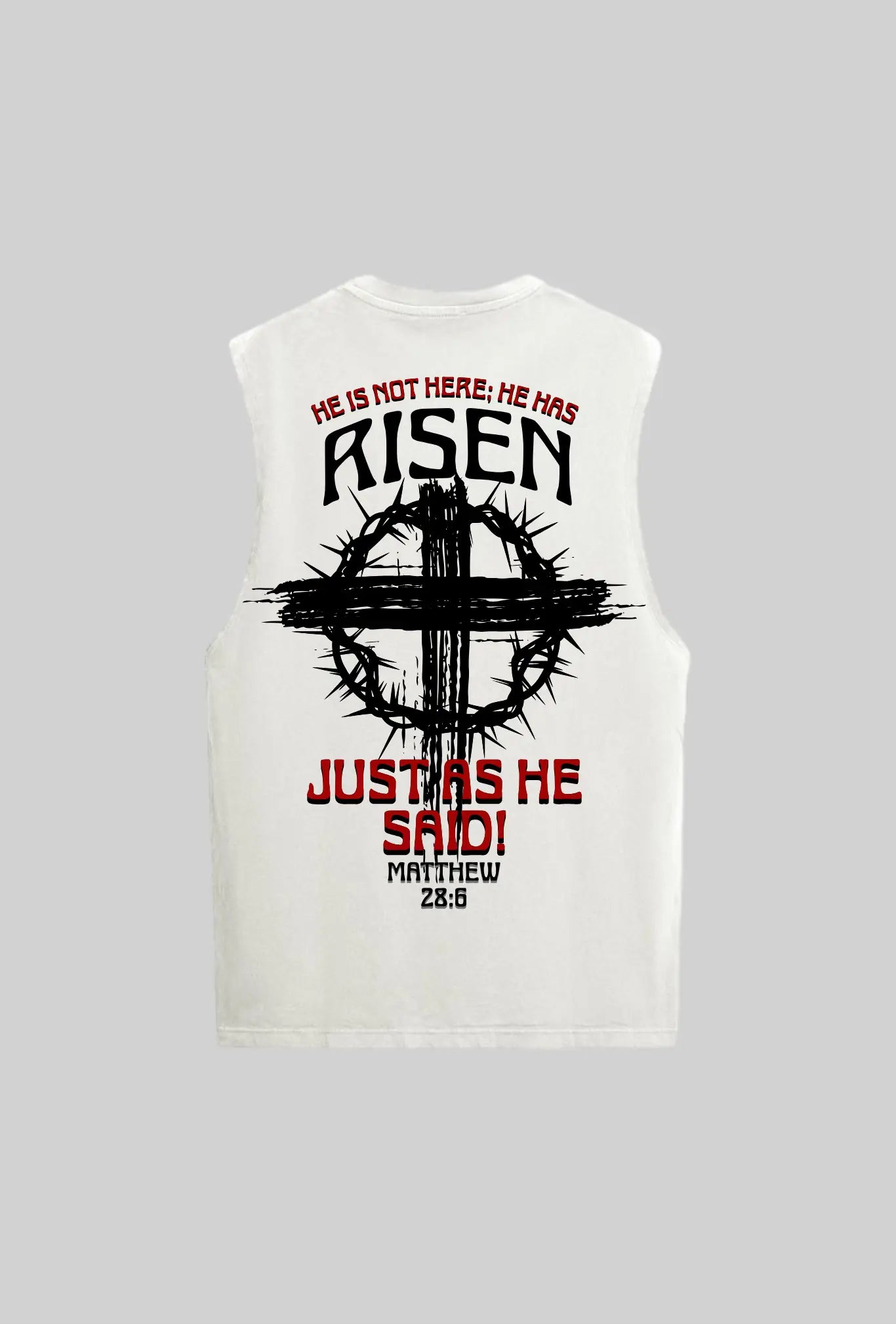 Mockup da Regata Machão Risen off white GLORYFIT vista pelas costas